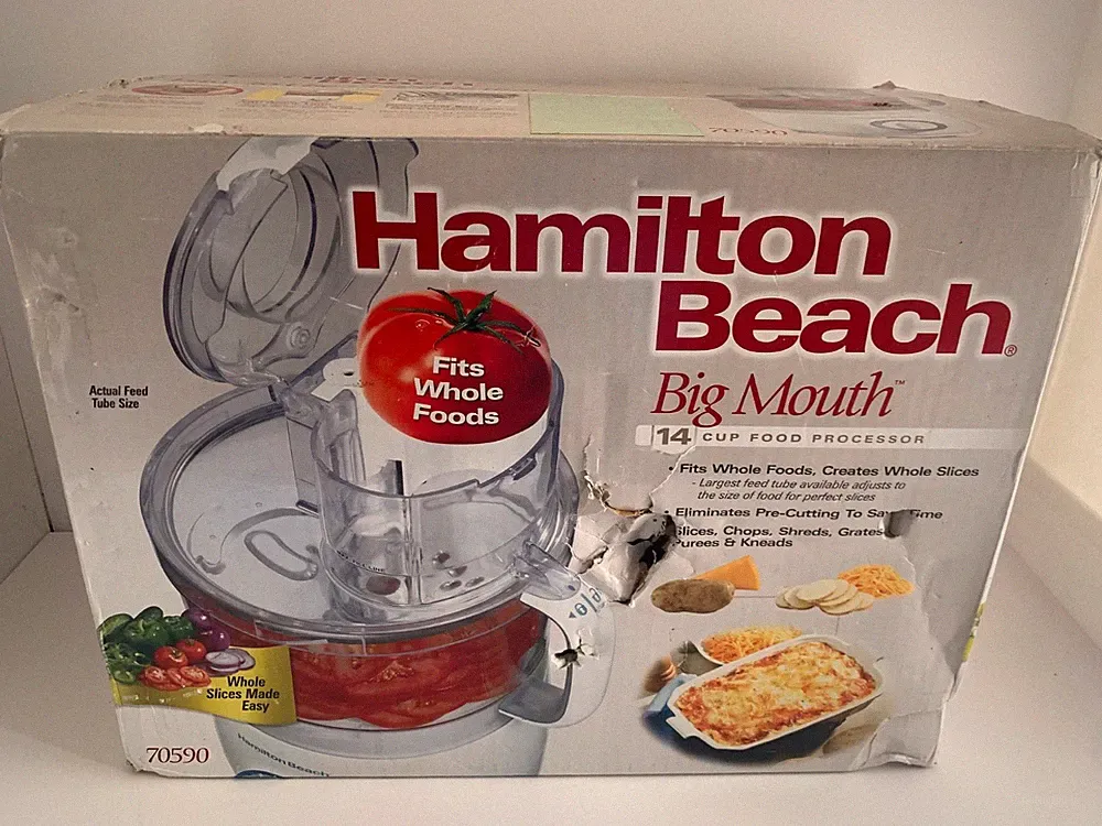 Hamilton Beach 14 Cup Food Processor 70590 Big Mouth Shredder Slicer 2005 NEW