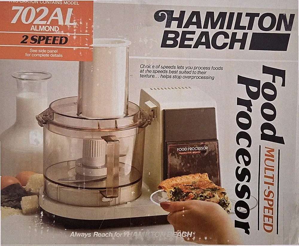 Hamilton Beach 2 Speed Food Processor Almond Model 702AL Made In USA