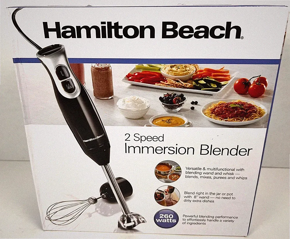 Hamilton Beach 2 Speed Immersion Blender Black & Silver- NEW