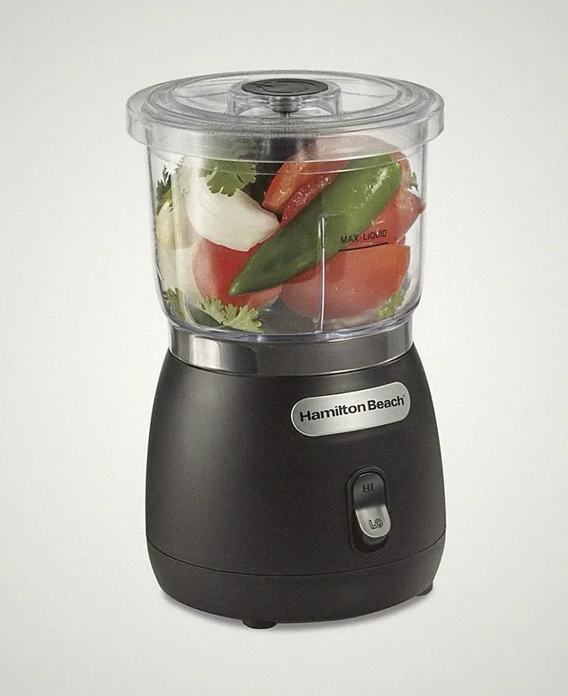 Hamilton Beach 3 Cup Mini Food Chopper Processor 2 Speed Stack Press Black