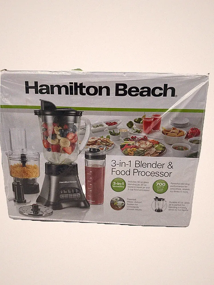 Hamilton Beach 3-In-1 Blender and Food Processor Combo for Shakes & Smoothies