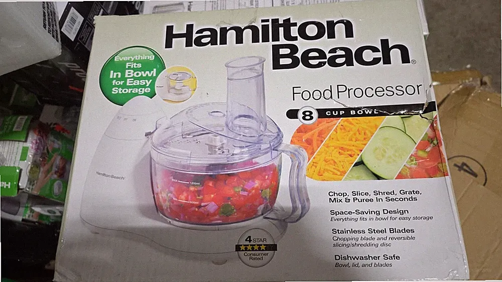 Hamilton Beach 70450 White 8 Cup Bowl Food Processor