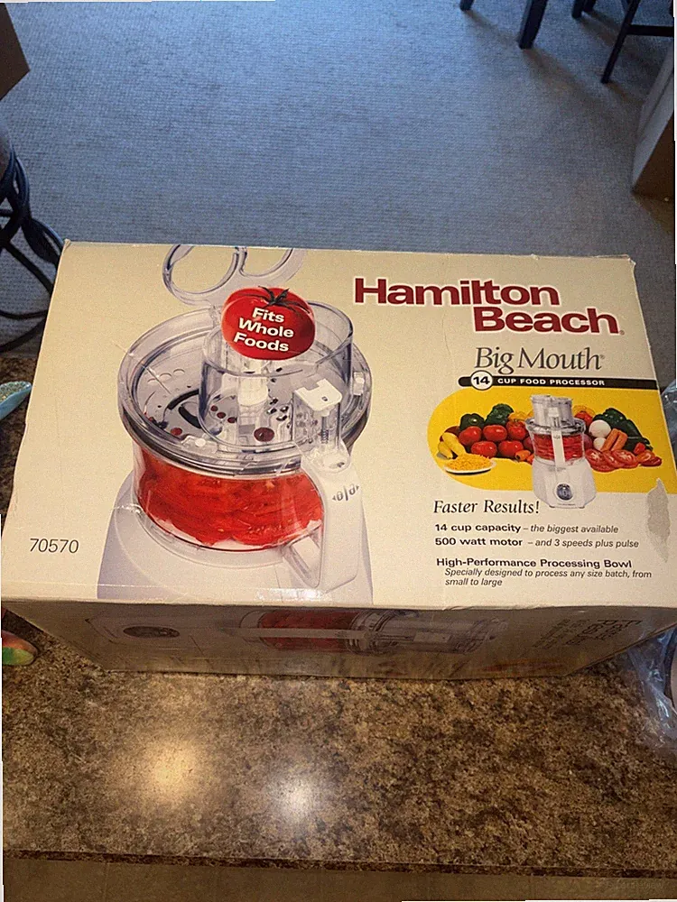 Hamilton Beach 70570 Big Mouth 14 Cup 500W Food Processor Brand New Open Box!