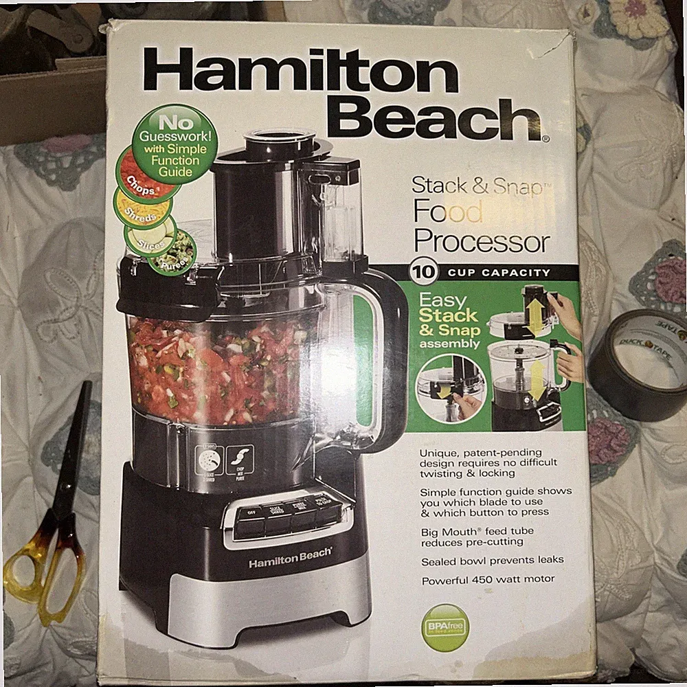 Hamilton Beach 70721 10 Cup Stack and Snap Food Processor - Black