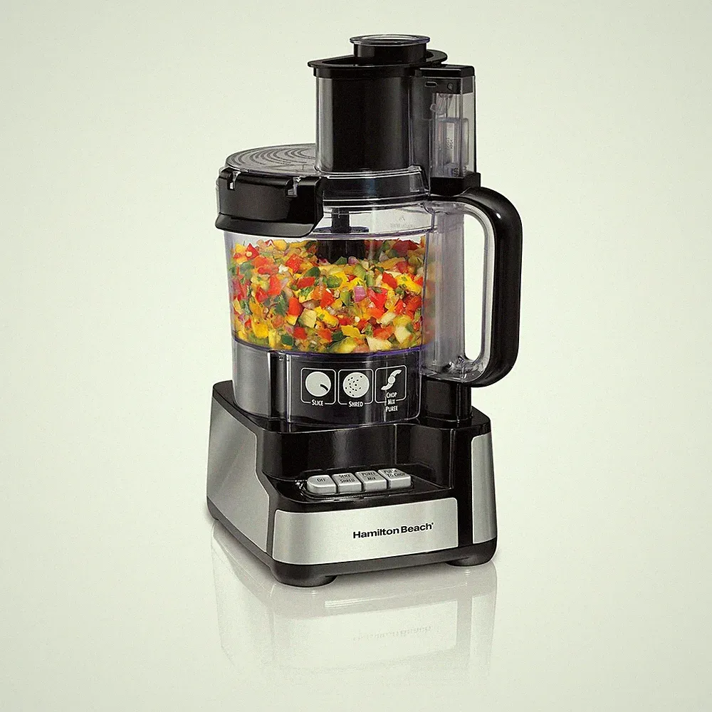 Hamilton Beach 70725AG 12-Cup Stack & Snap Food Processor, Black, New Open Box