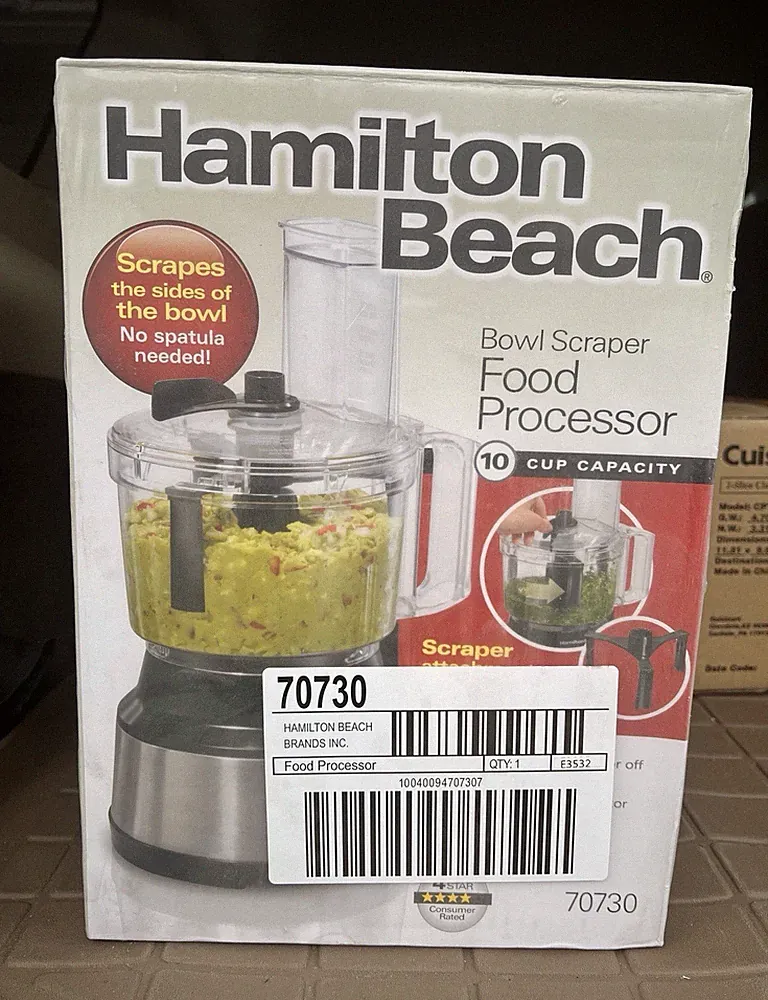 Hamilton Beach 70730 10-Cup 450W Bowl Scraper Food Processor, 2-Speed