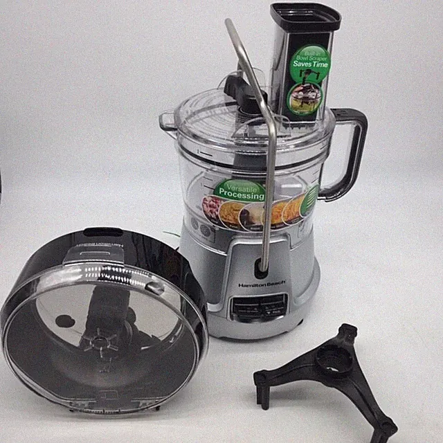 Hamilton Beach 70820 8 Cup Food Processor W/ Bowl Scraper 2 Speed Silver Blender