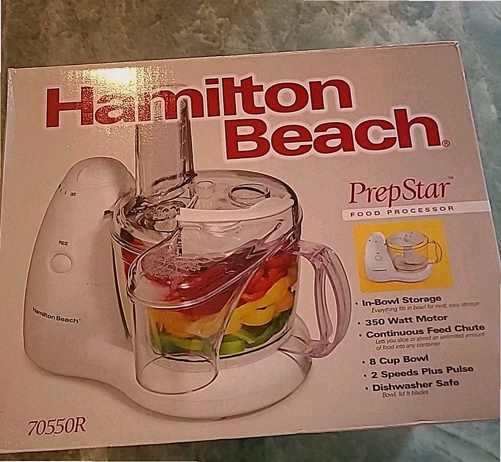 Hamilton Beach 8 Cup Electric Food Processor Chopper White Original Box Tested