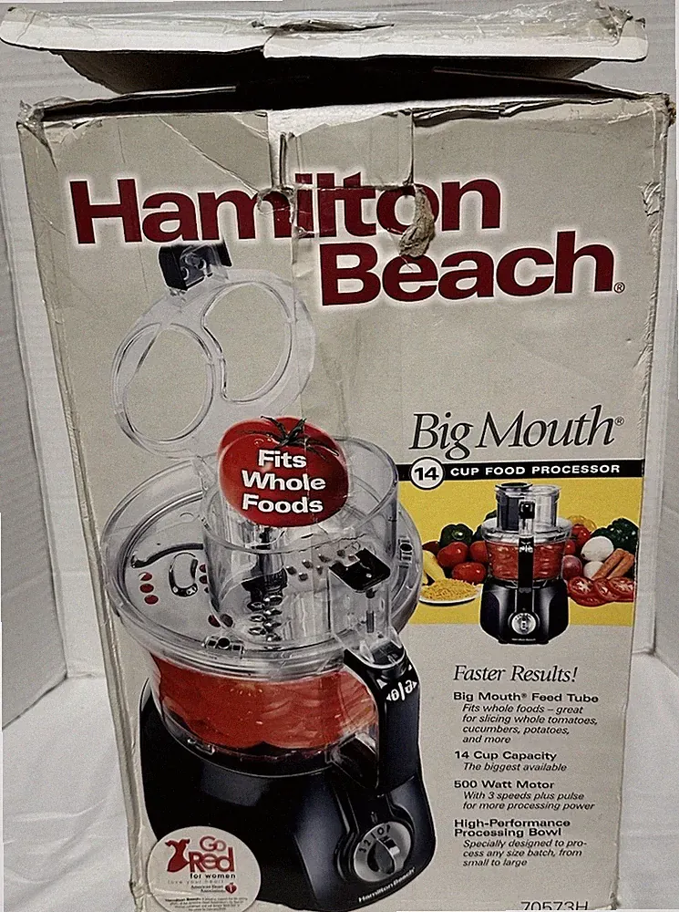 Hamilton Beach Big Mouth 14 Cup Food Processor 500W 70573H 3-Speed Chop
