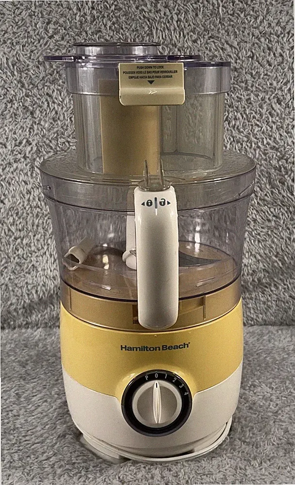 Hamilton Beach Big Mouth 14 Cup Food Processor 70595 Yellow And Cream. Tested