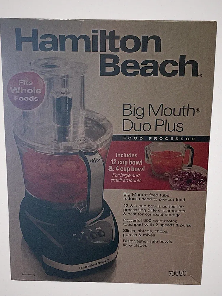 Hamilton Beach Big Mouth Duo Plus Food Processor 12 Cup + 4 Cup NEW Sealed