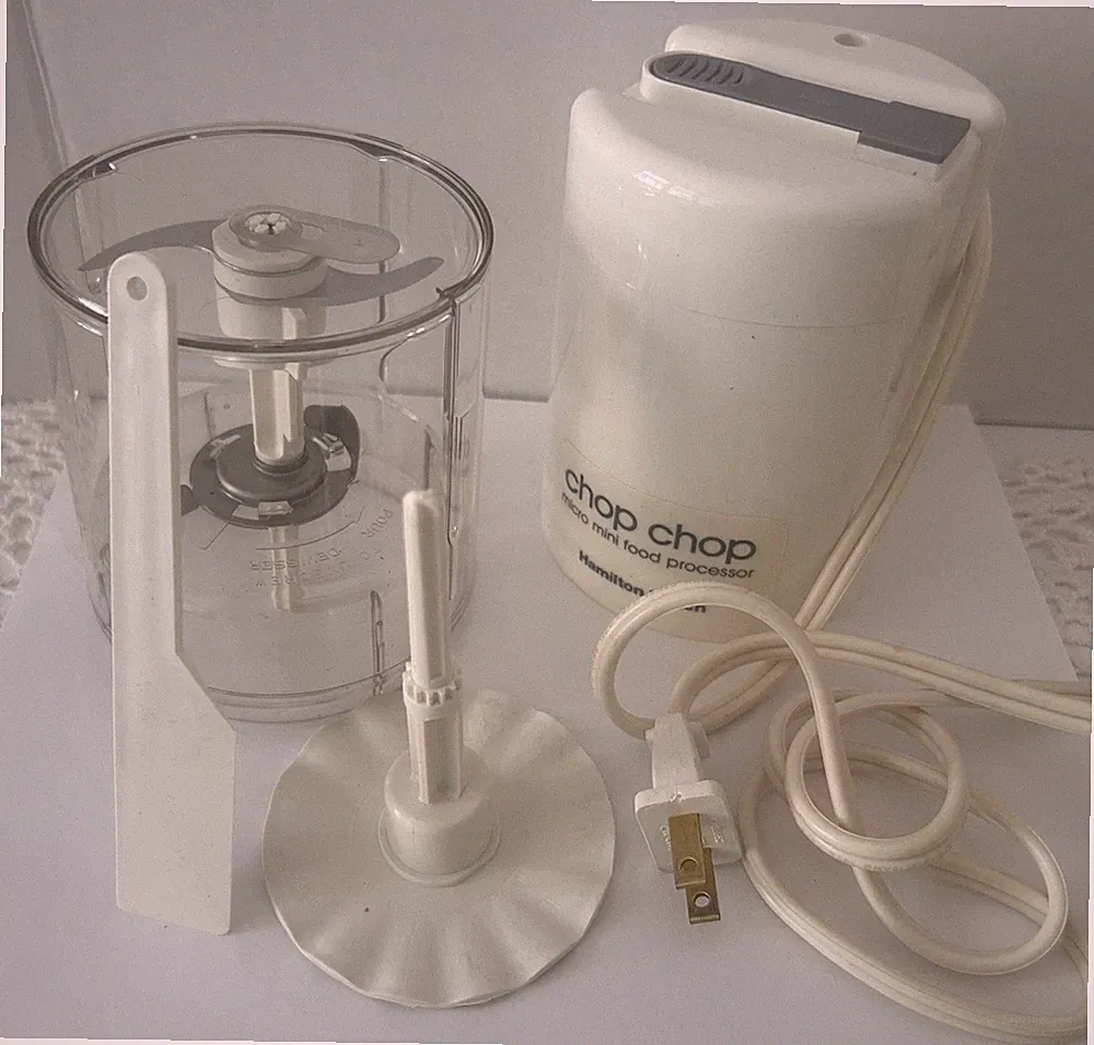 Hamilton Beach Chop Chop Micro Mini Food Processor Model 344 White Works!