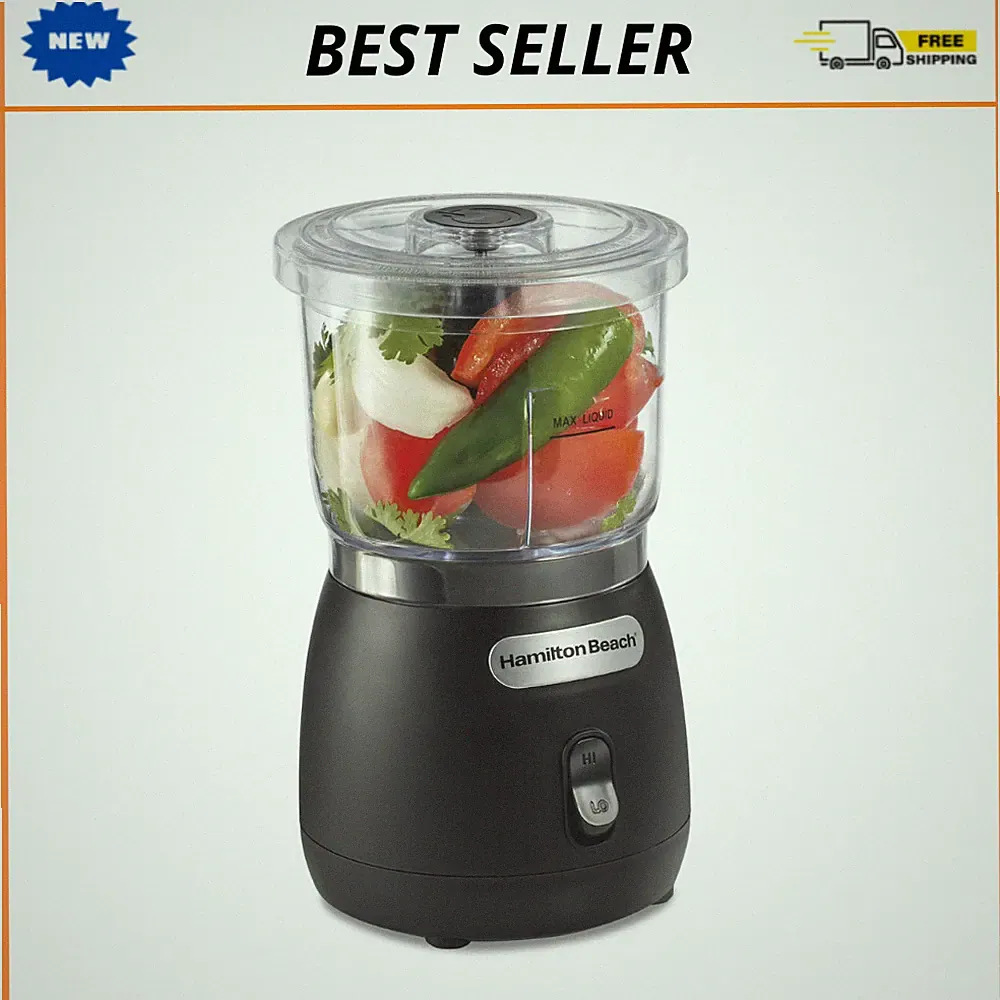 Hamilton Beach Food Chopper, 3 Cup, Stack & Press, 2 Speed, Mini Food Processor