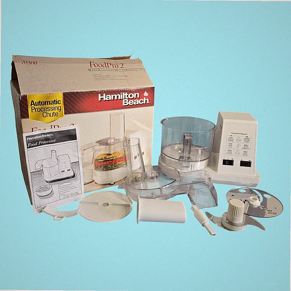 Hamilton Beach Food Pro 2 Food Processor 70300 White TESTED & WORKING! w/ Box