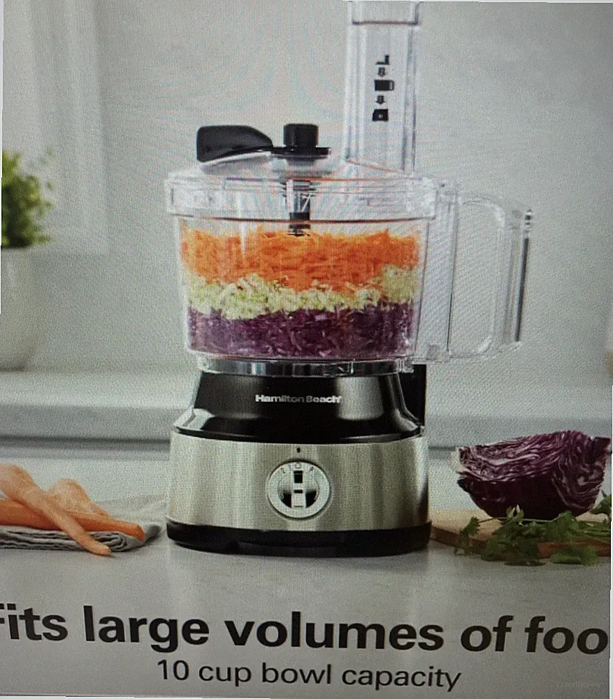 Hamilton Beach Food Processor & Vegetable Chopper, Stainless Steel & Black 70730