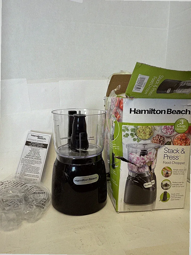 Hamilton Beach Stack & Press 3 Cup Chopper Mini Food Processor
