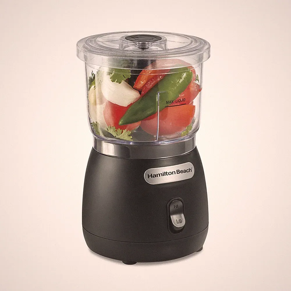 Hamilton Beach Stack & Press 3-Cup Food Chopper, 350W, 2-Speed, Black