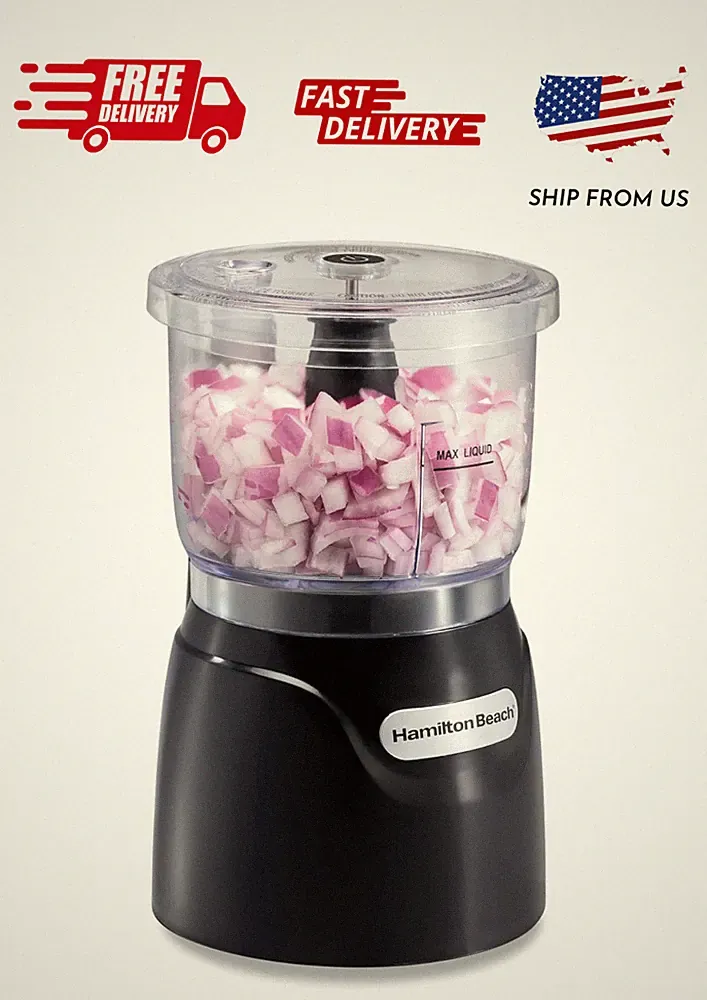Hamilton Beach Stack & Press Electric Food Chopper & Mini Food Processor, 3-Cup