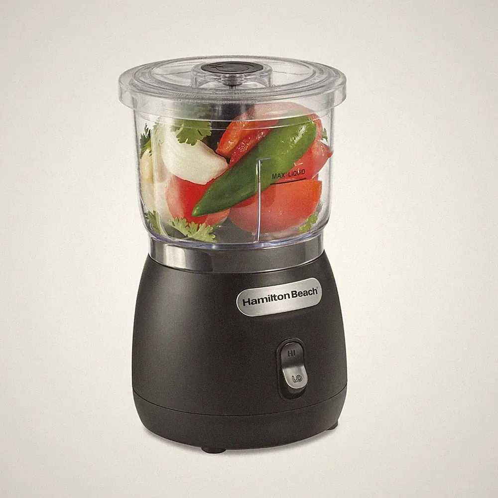 Hamilton Beach Stack Press Food Chopper 3 Cup 2 Speed Mini Processor