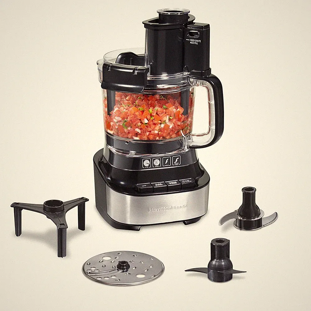 Hamilton Beach Stack & Snap 10-Cup Food Processor, 500 W, 2-Speed with Pulse
