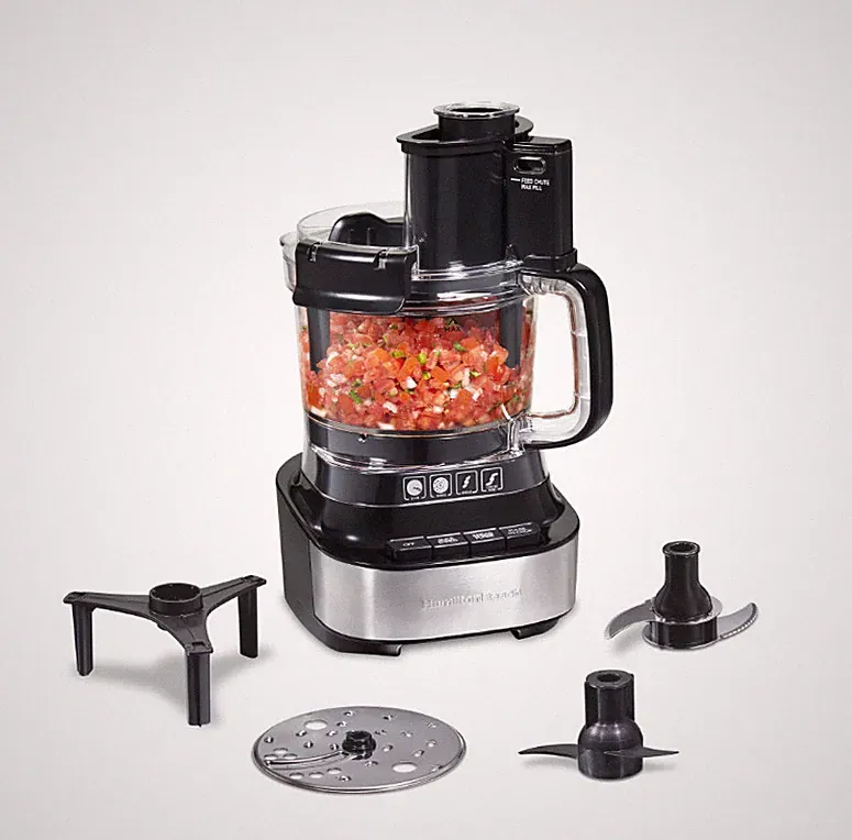 Hamilton Beach Stack & Snap 10-Cup Food Processor, 500 W, 2-Speed with Pulse, Ex