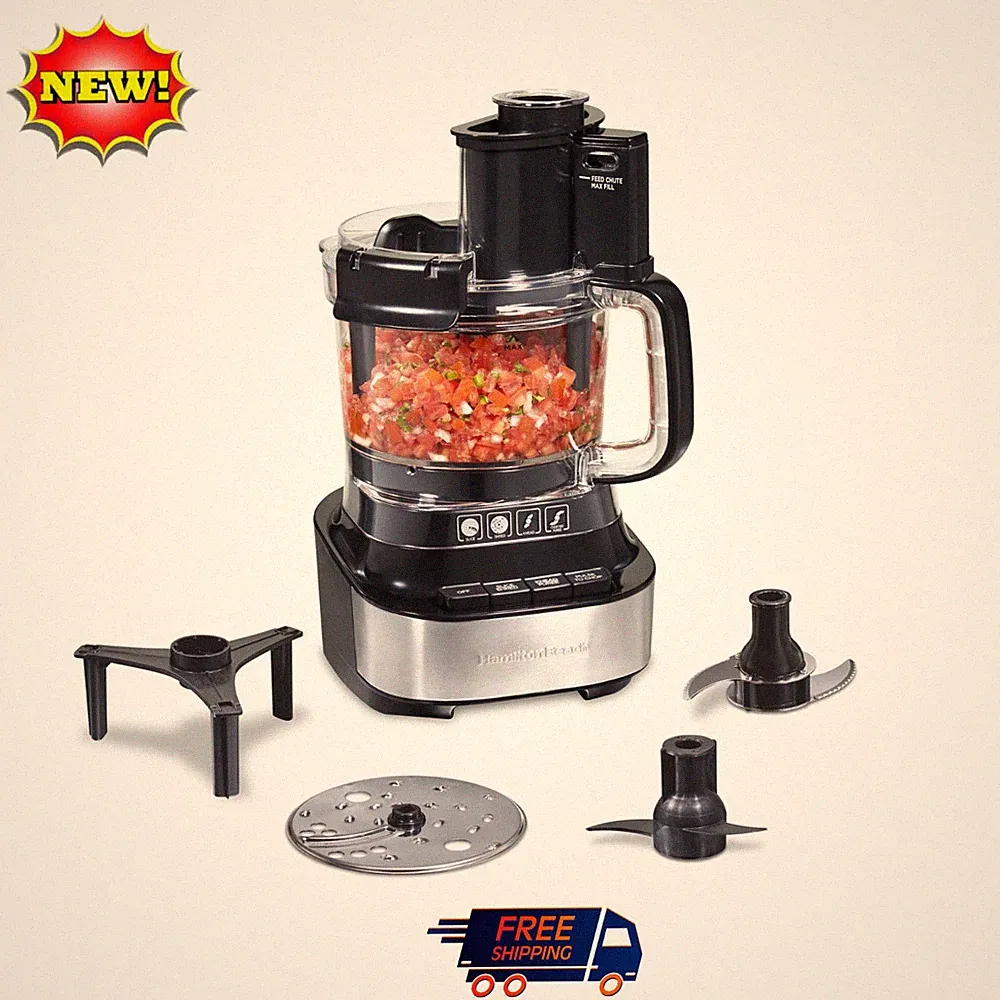 Hamilton Beach Stack & Snap 10 Cup Food Processor 500W Black Free Ship