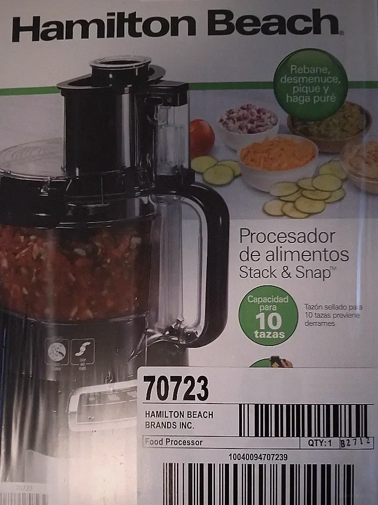Hamilton Beach Stack & Snap 10 Cup Food Processor. NEW IN BOX.