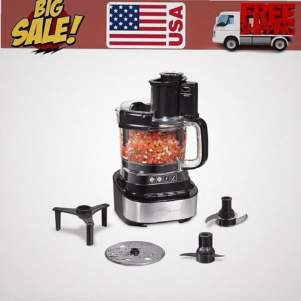 Hamilton Beach Stack & Snap Food Processor with Bowl Scraper, 10 Cup, Black