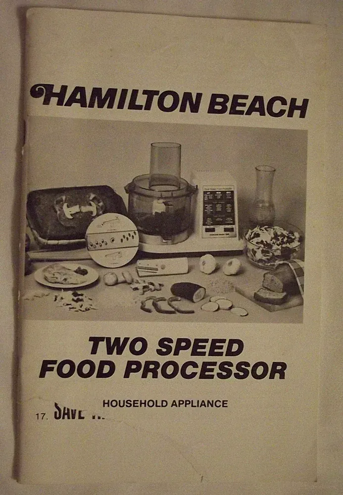 Hamilton Beach Two Speed Food Processor Household Appliance manual cookbook