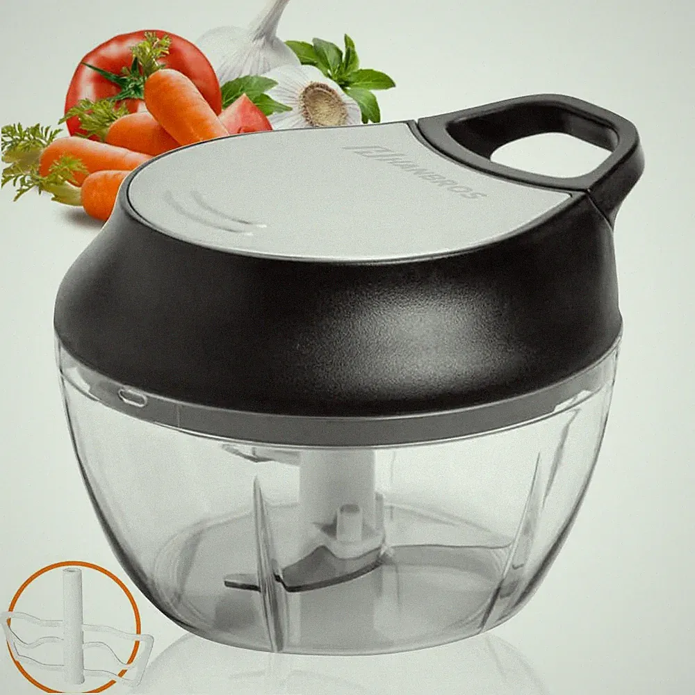 Hanbros Manual Food Processor Vegetable Chopper, Portable Hand Small, Black