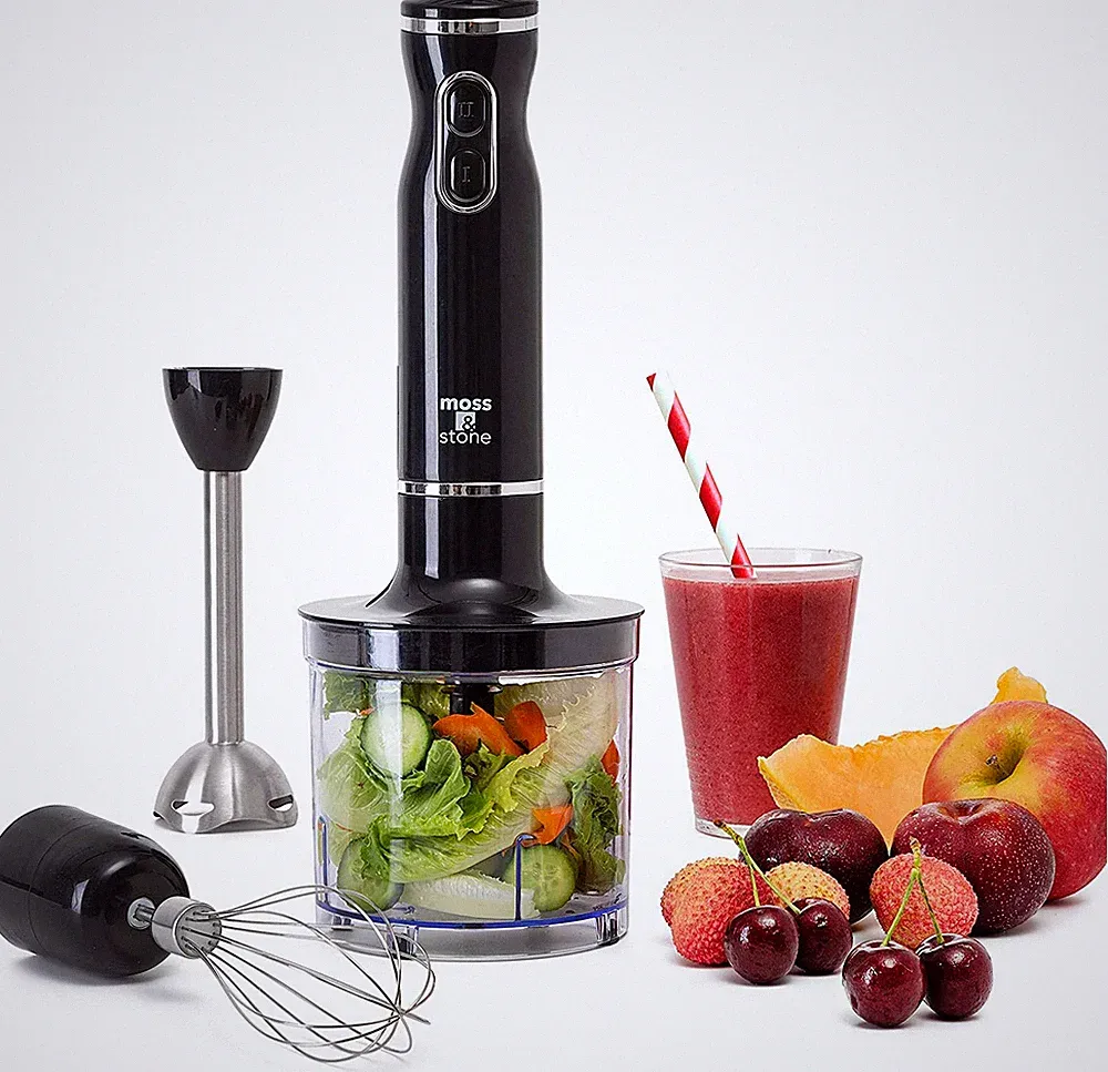 Hand Blender Electric with Egg Whisk & Chopper, Powerful 300 Watt Immersion Hand