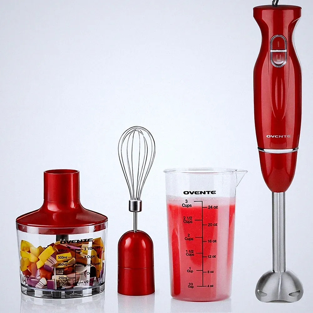 Hand Blender Immersion Mixer 300W 2 Speed Stainless Steel Whisk Chopper Beaker R