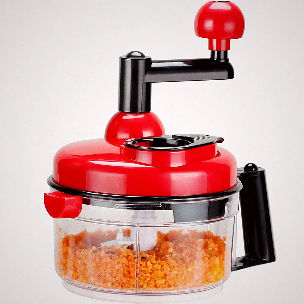 Hand Crank Food Chopper Red Manual Food Processor with Egg Separator, LaborS...
