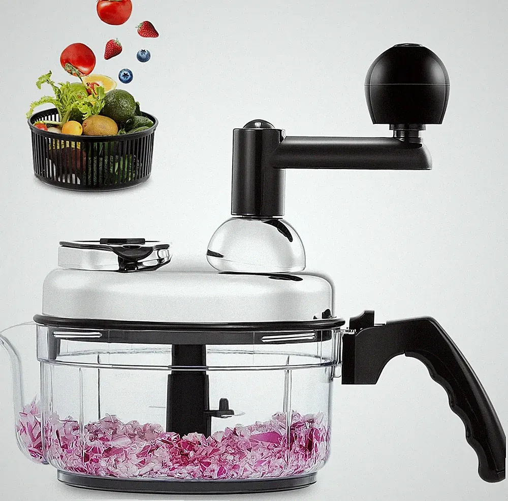 Hand Food Chopper, Vegetable Quick Chopper Manual Food Processor, Easy To Cle...