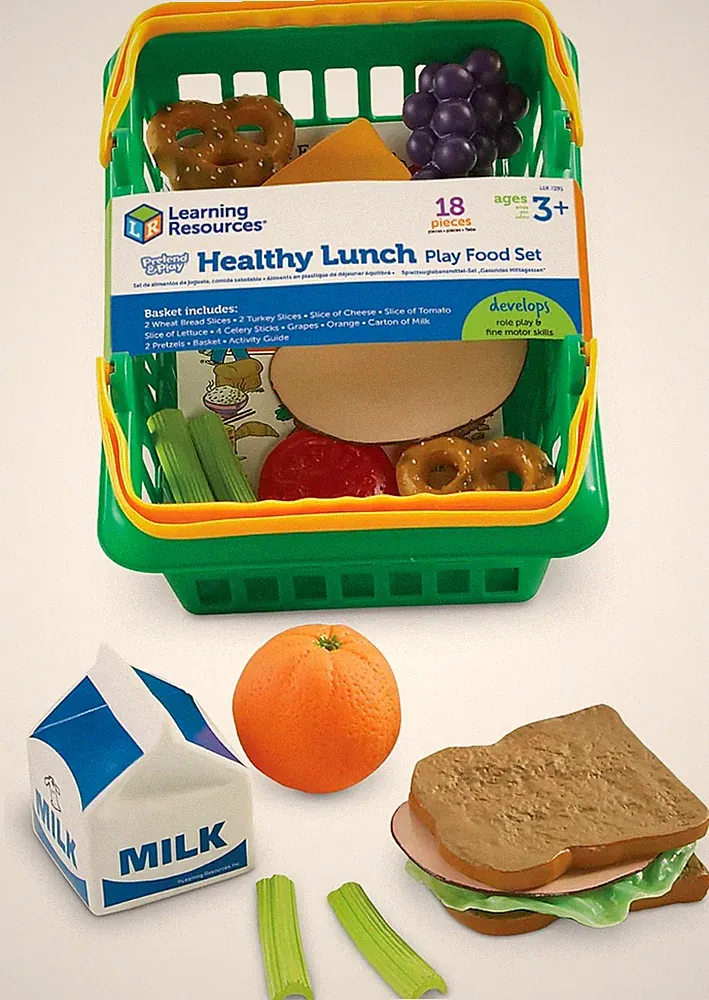 Healthy Lunch Basket - 17 Pieces, Ages 3+ Pretend Play Food for Toddlers, Presch