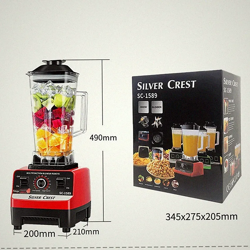 Heavy Duty Blender 4500w Mixer Juicer High Power Food Processor Ice SmoothieBar