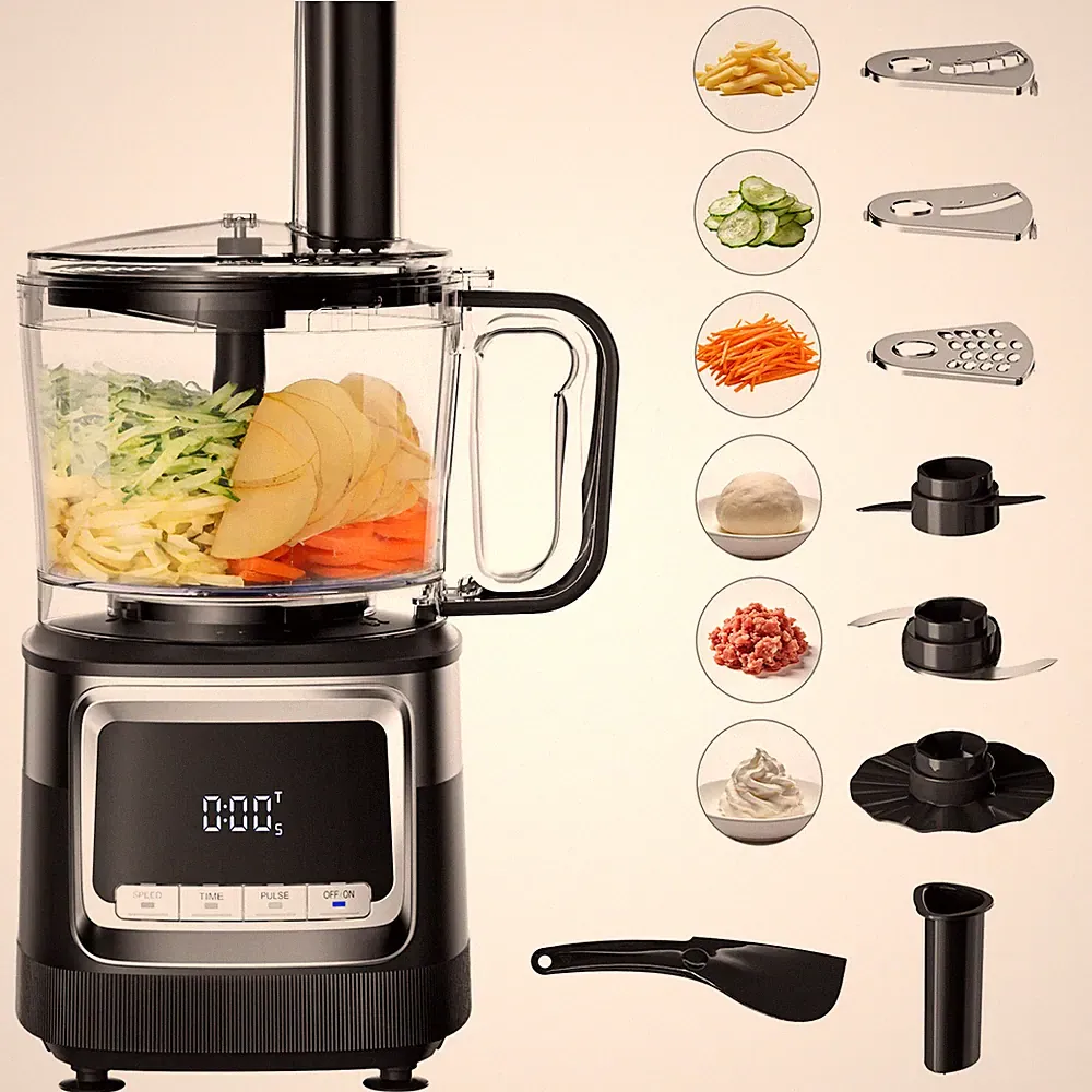 Hicloud FP01 Food Processor 12 Cup, Capable of Shredding/Cutting