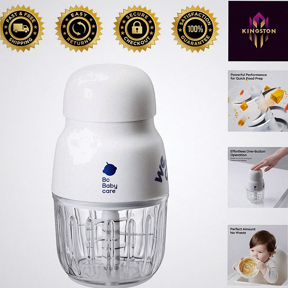 High-Efficiency Blender for Baby Food - Stainless Steel & Glass, 10oz Capacity