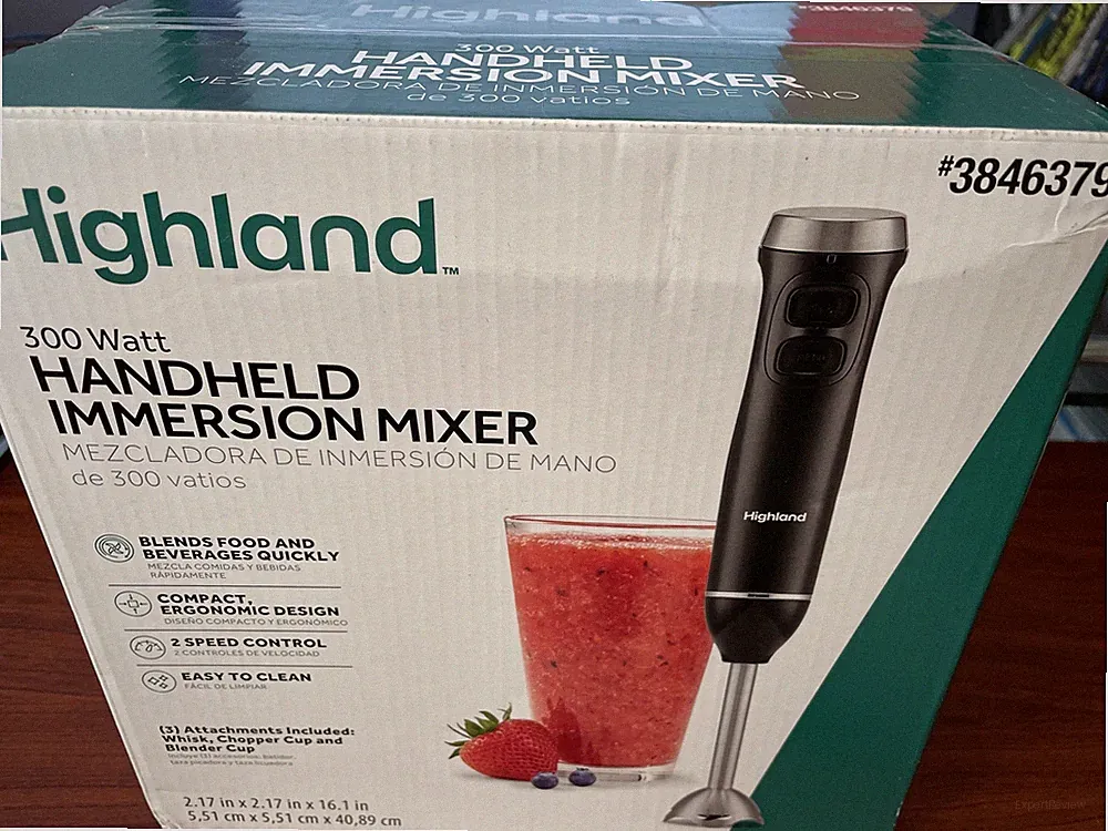 HIGHLAND Handheld Immersion Blender 2-Speed + 3 Accessories Black / Stainless