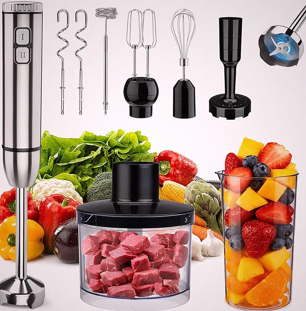 Immersion 8 in 1 Hand Blender 25 Speed & Turbo Mode Handheld Blenders Electric S