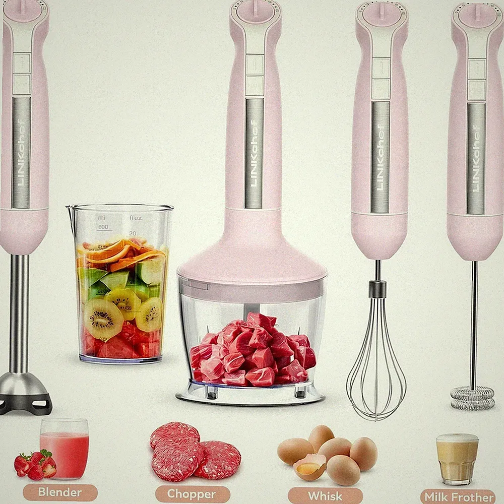 Immersion Blender, 1000W 20-Speed 5-in-1 Immersion Hand Blender with Turbo Mode