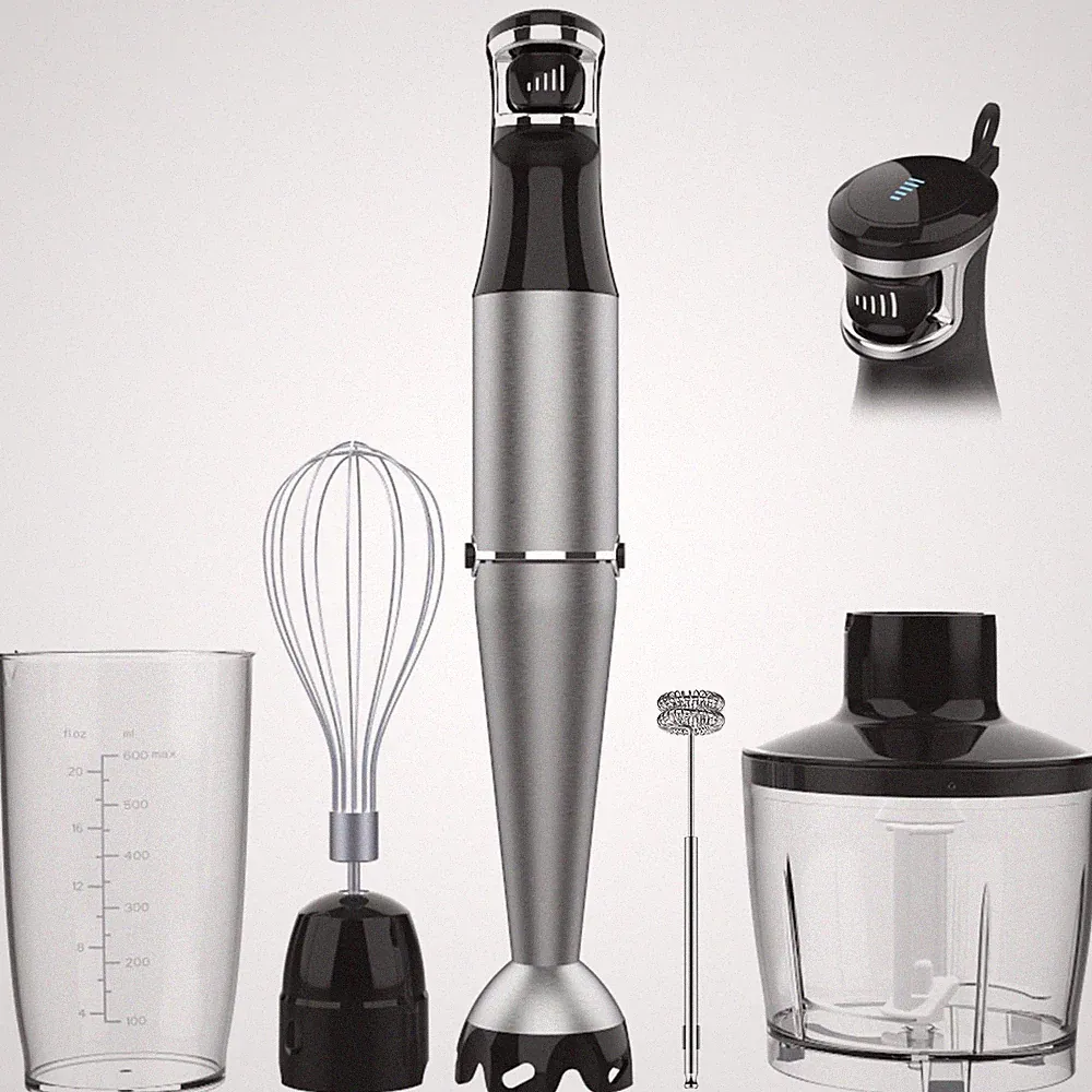 Immersion Blender 1100W 5 in 1 with Trigger Speed, Chopper, Whisk, Frother