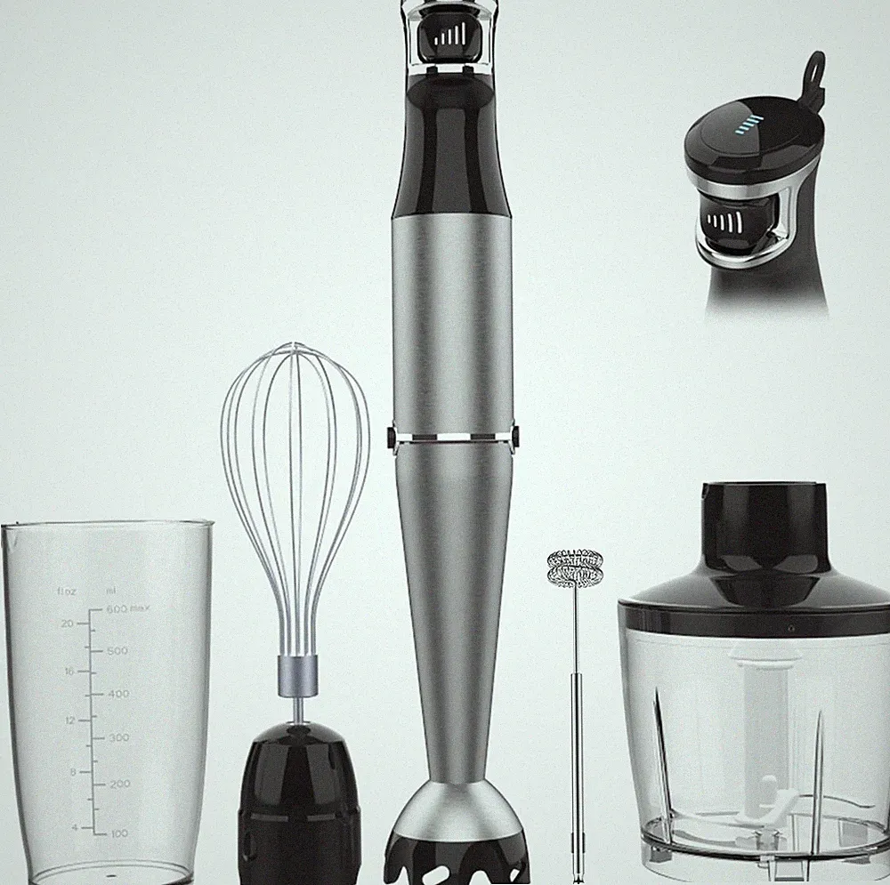 Immersion Blender 1100W 5 in 1 with Trigger Speed, Chopper, Whisk, Frother