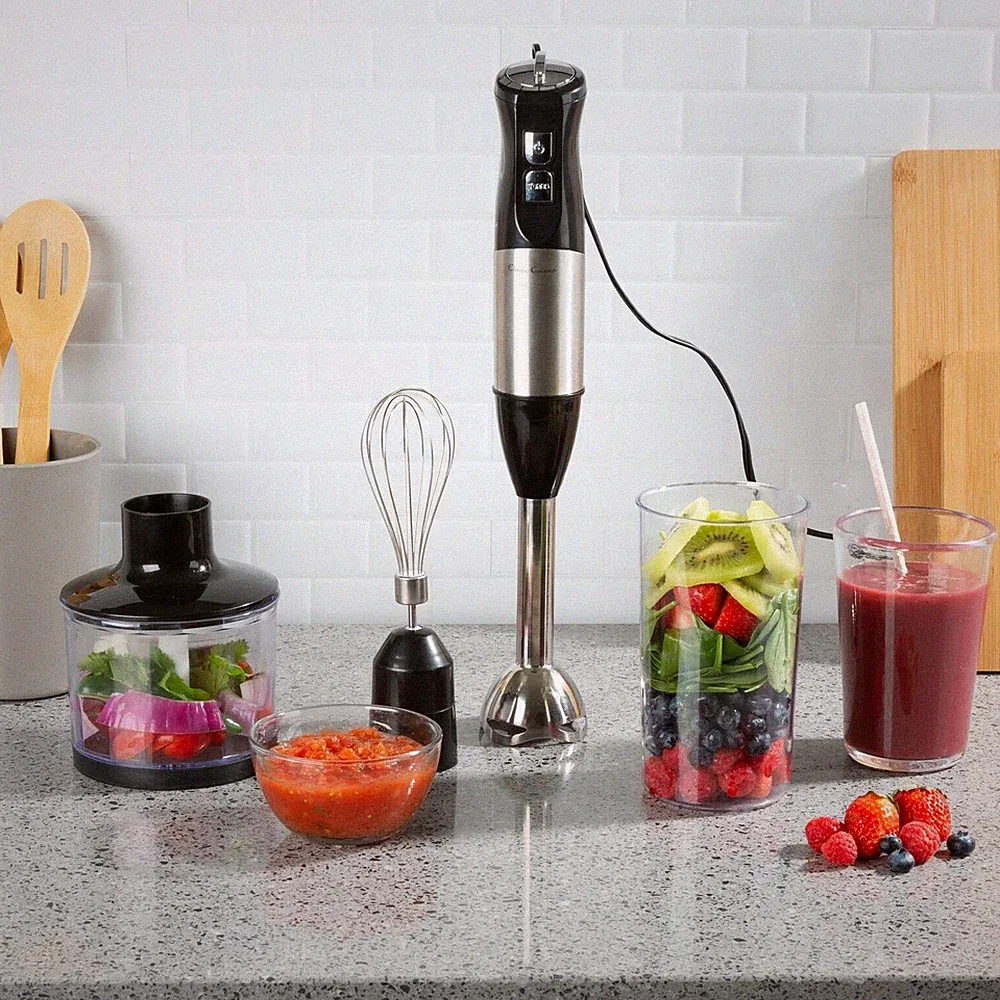 Immersion Blender 6 Speed Food Processor Cup Mixer Whisk 4 in 1 Appliance