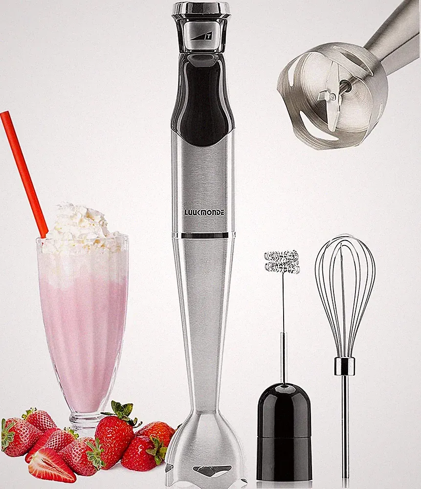 Immersion Blender Handheld Stick Mixer Baby Food Milk Frother Whisk Egg 500W