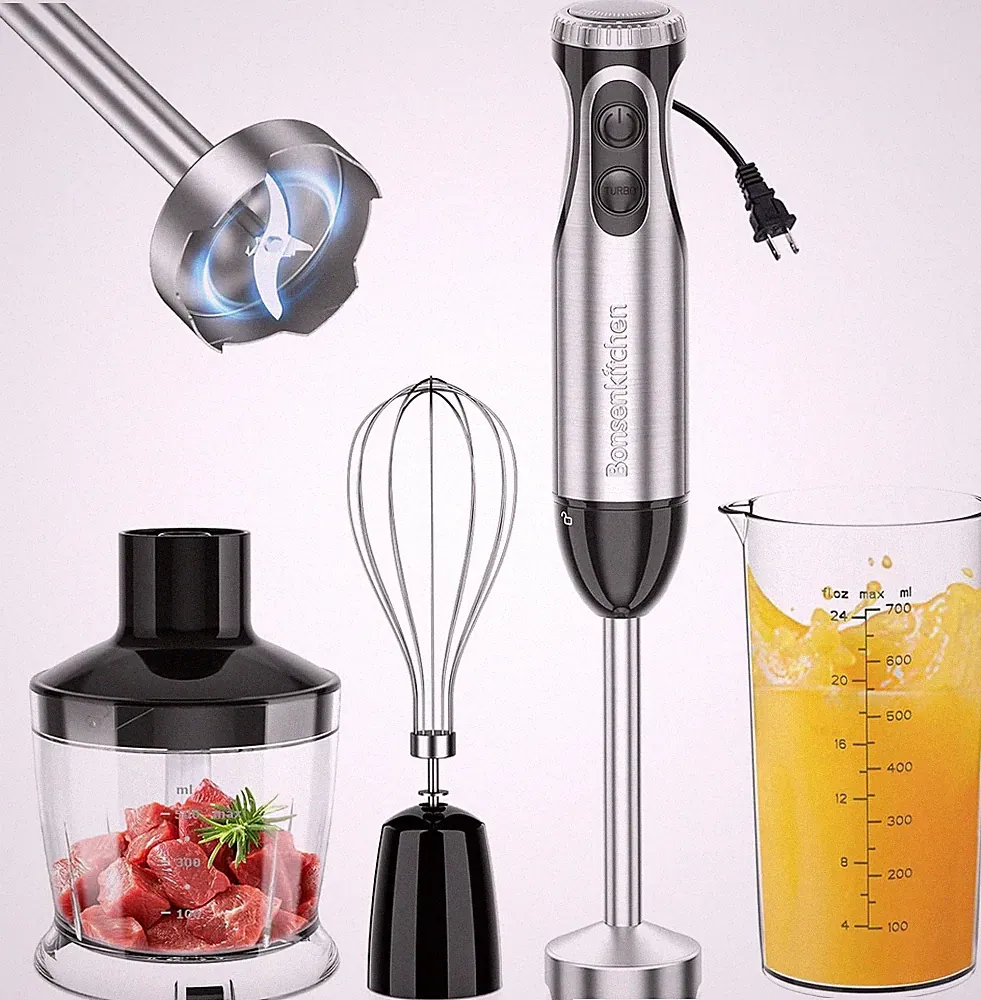 Immersion Blender Handheld W/ Food Processor 20 Speeds Hand Blender W/ Turbo