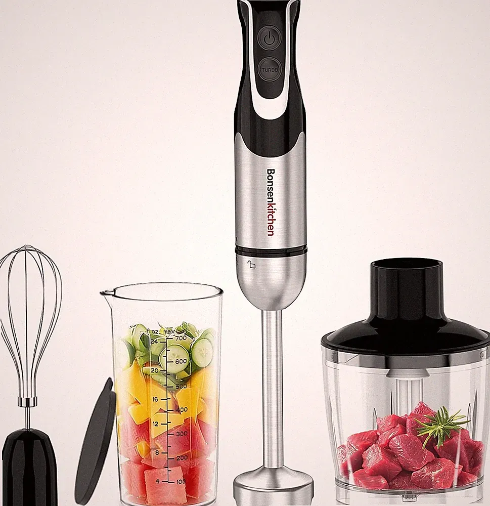 Immersion Blender W/ Food Processor,12 Speeds & Turbo Mode
