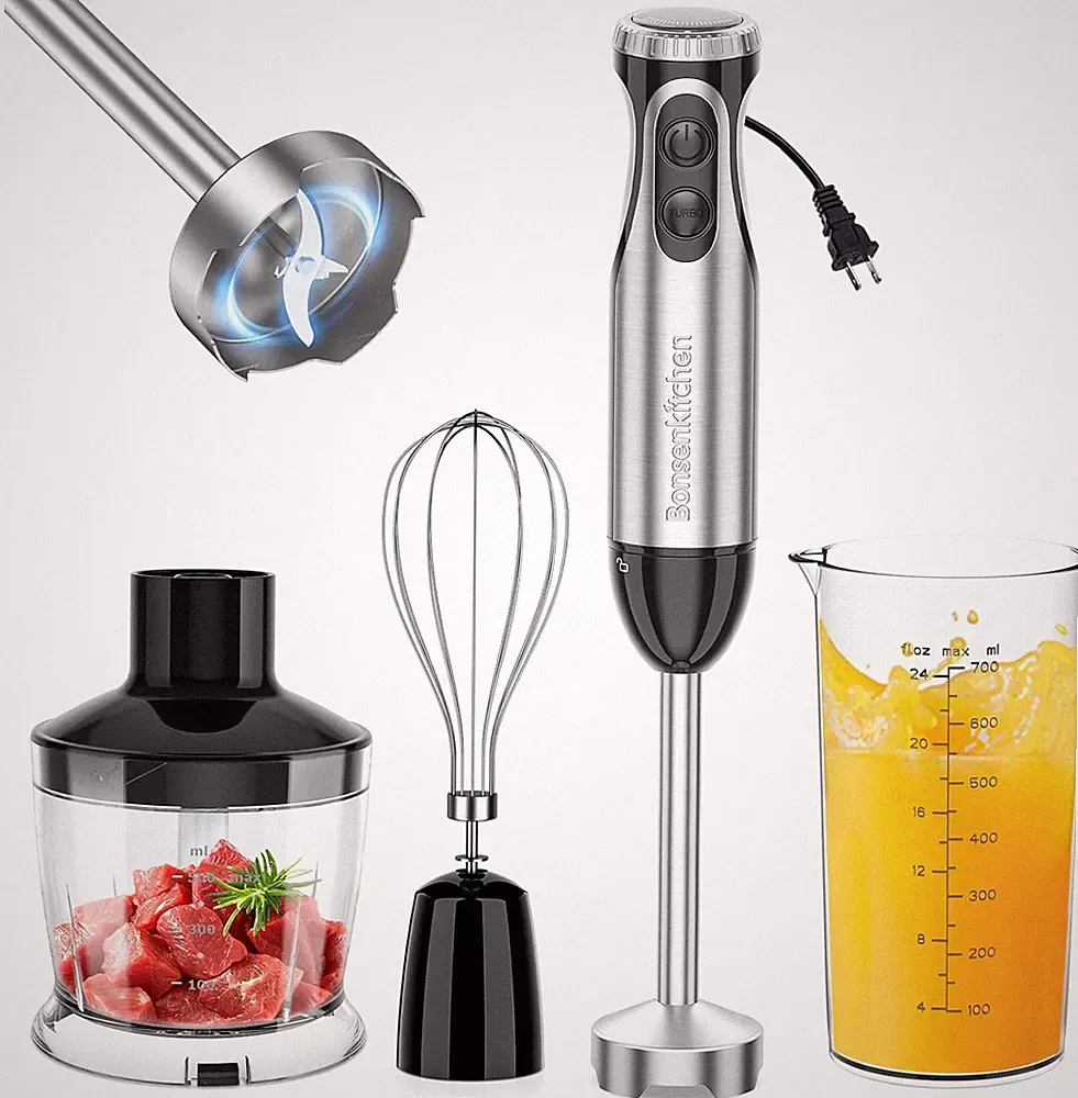 Immersion Blender with Food Processor, 20 Speeds & Turbo Mode