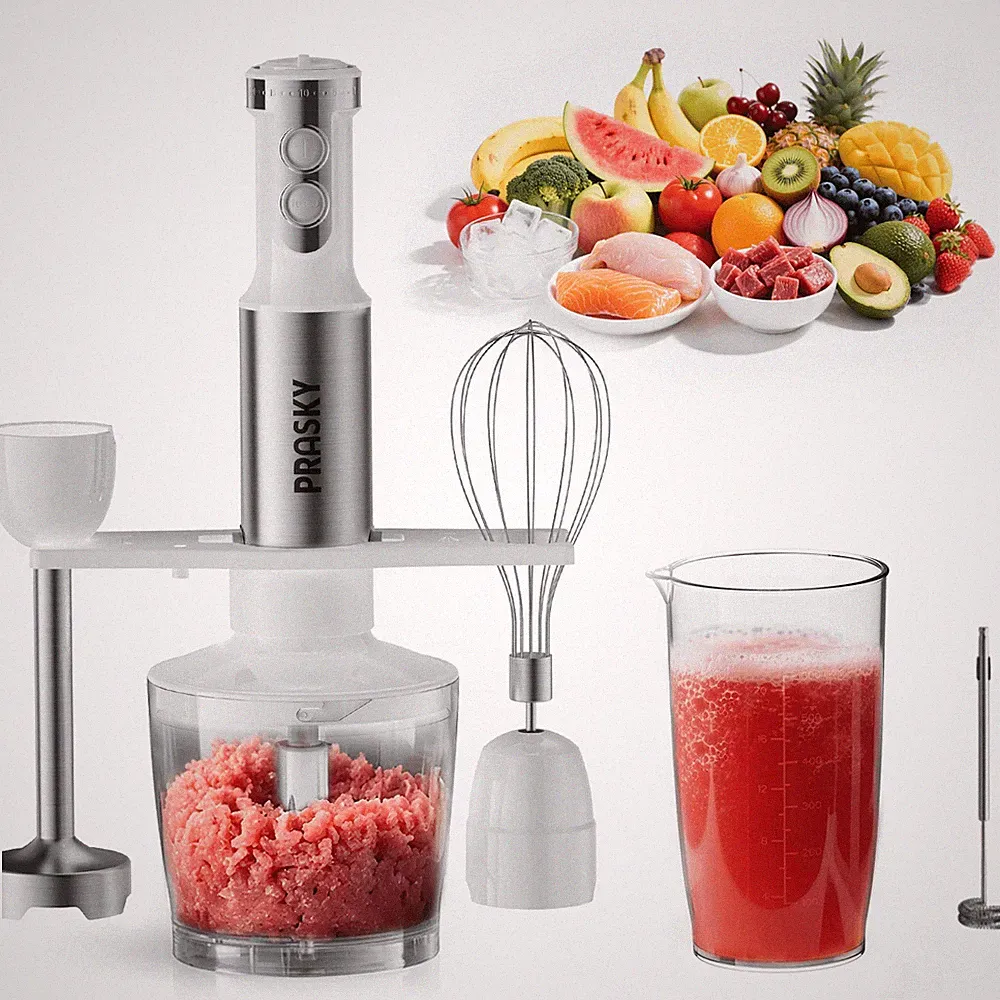 Immersion Hand Blender, 6-In-1 Handheld Blender for Kitchen, 20 Speeds Food Proc