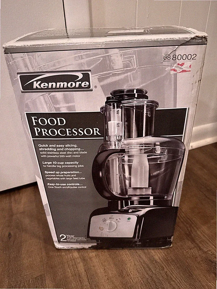 Kenmore 10 Cup Food Processor Black New In Damaged Box
